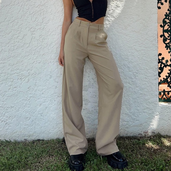 Princess Polly Archer Pants Taupe - Picture 4 of 11